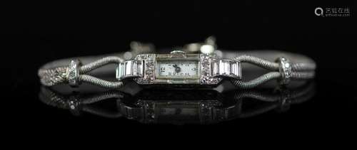 A lady's 1930's French Boucheron platinum and diam...