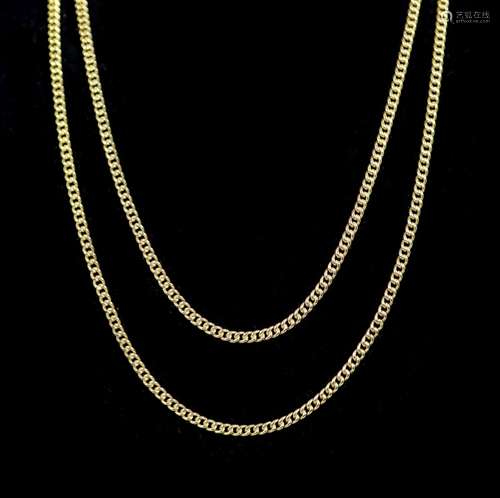 An early 20th century 15ct gold guard chain