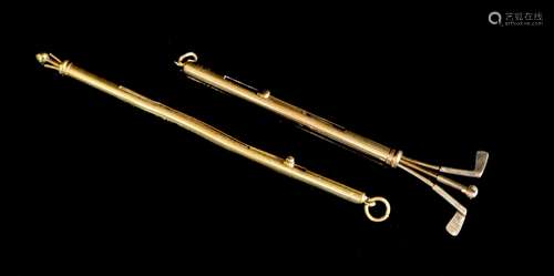 A George V Cartier 9ct gold novelty swizzle stick, modelled ...