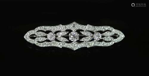 A mid 20th century pierced platinum and diamond cluster set ...