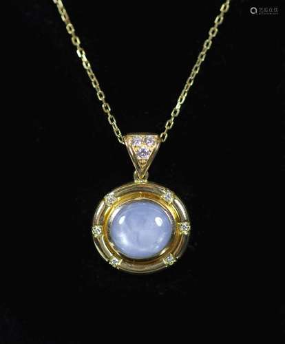 A 20th century French 18ct gold, cabochon star sapphire and ...