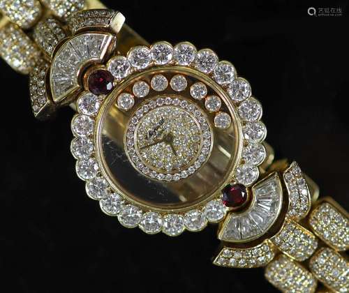 A lady's Chopard 'Happy Diamonds' 18ct gold, ...