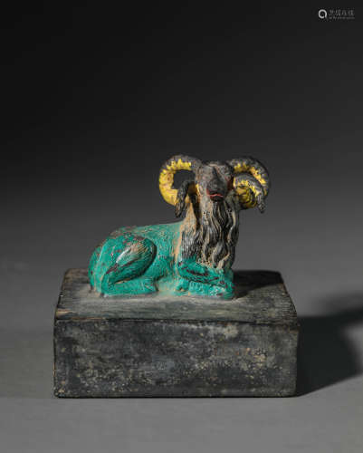 A Chinese Bronze Ram Seal