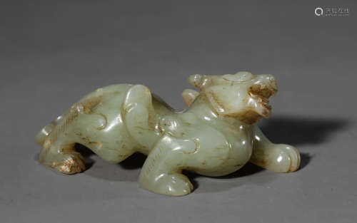 A Chinese Jade Chi Dragon Ornament