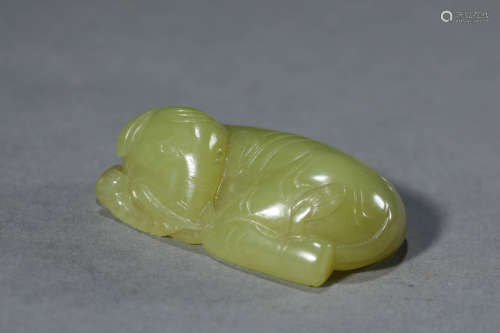 A Chinese Yellow Jade Elephant