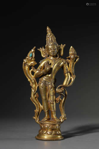 A Chinese Gilt-Bronze Buddha Statue