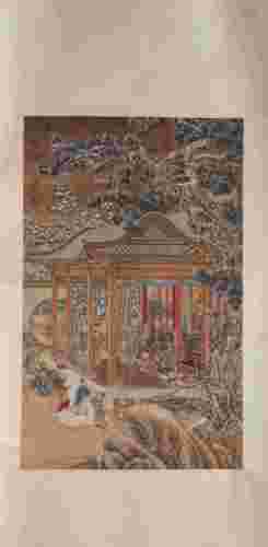 A Chinese Scroll Painting of a Story by Lang Shi Ning