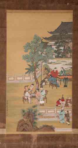 A Chinese Scroll Painting of a Story by Gu Jian Long