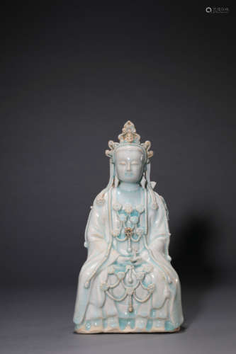 A Chinese Porcelain Hutian-Type Guan Yin Statue