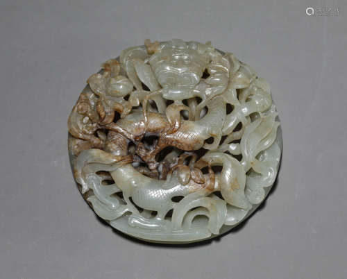 A Chinese Jade Dragon Ornament