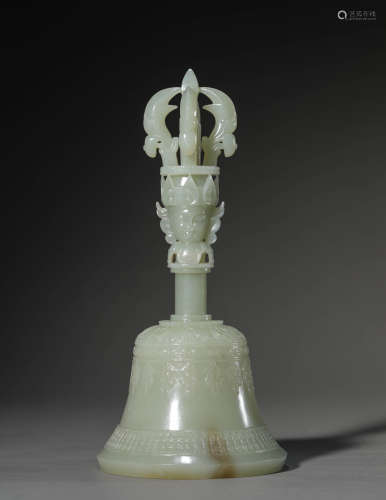 A Chinese White Jade Buddism Bell