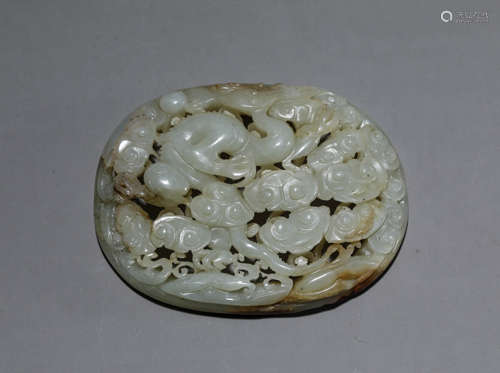 A Chinese Jade Dragon Ornament