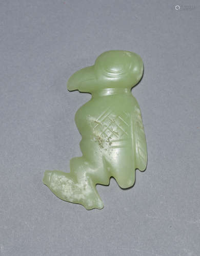 A Chinese Jade Bird Ornament