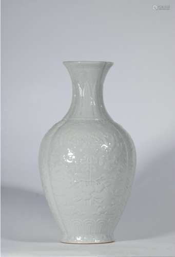 White Glazed Porcelain Vase, China