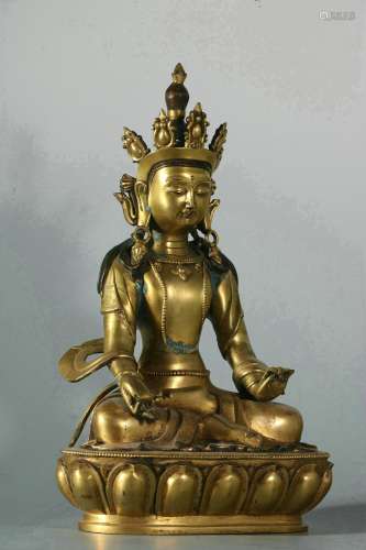 Bronze Gold Gilded Statue , China