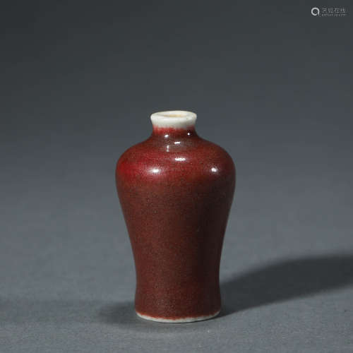 清早 瓷祭红釉小梅瓶