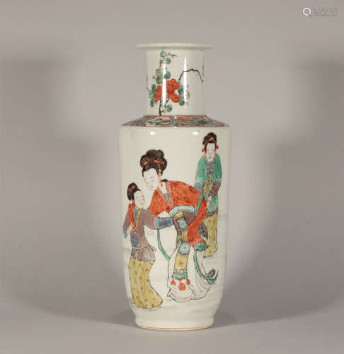 Famille Rose Mallet Vase Yongzheng Style