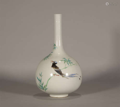 Famille Rose Bottle Vase Yongzheng Style