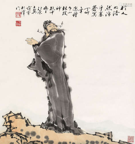 b.1938 范曾 1987年作 钟馗山林搜神 设色纸本 镜片