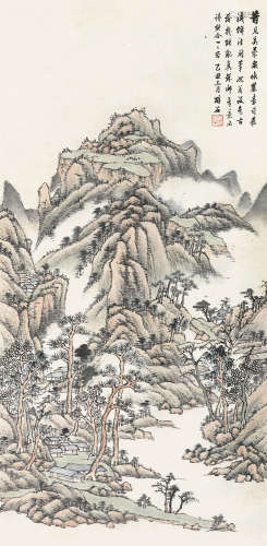 1860～1937 李醉石  林壑清深 设色纸本 立轴