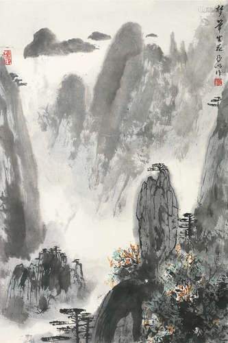 1924～2002 亚明  梦笔生花 设色纸本 立轴