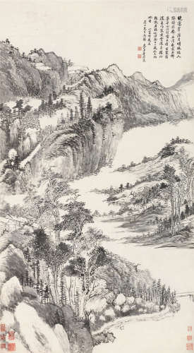 1696～1769 董邦达  溪山晓霭  立轴  水墨纸本