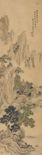 1811～1887 刘秉堃  山水  立轴  设色绢本