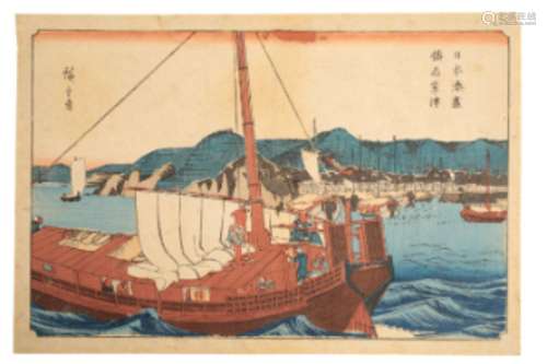 UTAGAWA HIROSHIGE I (1797-1858) Muronotsu Harbour in Banshu ...