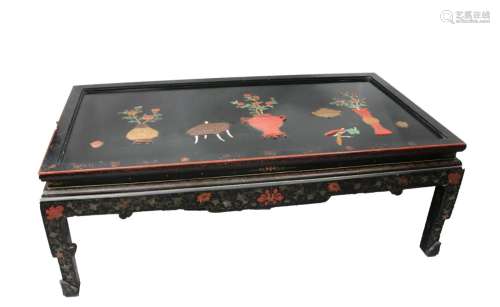 Antique Chinese Black Rosewood Low Table