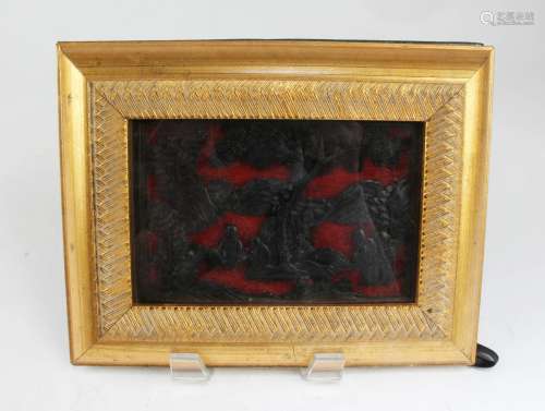 An Old Framed Lacquered Ornament