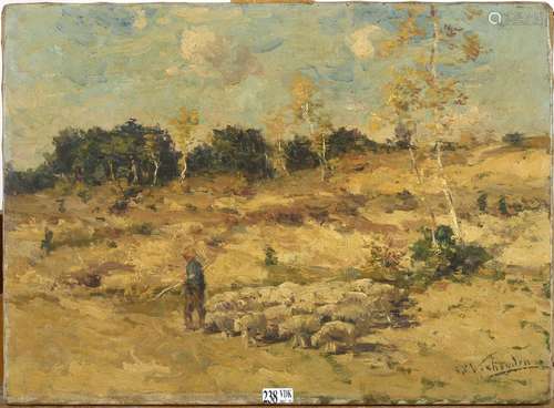 VERHEYDEN Isidore (1846 - 1905) - Huile sur toile "Berg...