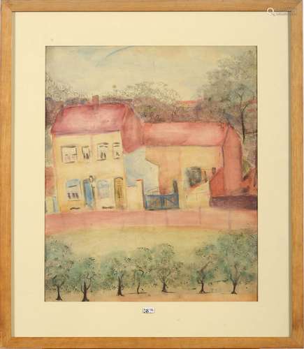 SCHIRREN Ferdinand (1872 - 1944) - "La maison au toit r...