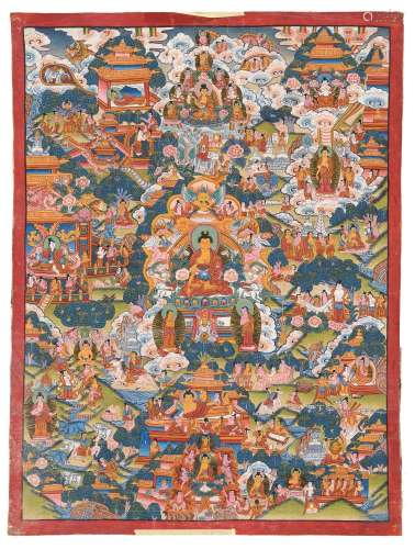 A TIBETAN THANKA, 20TH CENTURY.