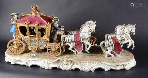 "Carrosse à quatre Chevaux Porcelaine Saxe"