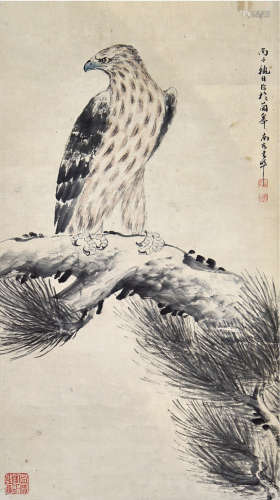 裴建准（1885—1969）鹰 设色纸本 立轴