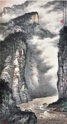 黄纯尧（b.1925）山水 设色纸本 立轴