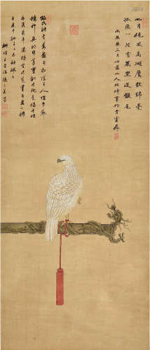 改琦（1773—1828）白鹰图 设色绢本 立轴