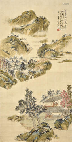 范振绪（1872—1960）秋山图 设色绢本 镜心