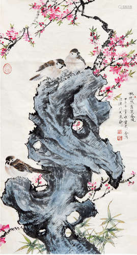 王建一（b.1961）桃花依旧笑春风 设色纸本 软片