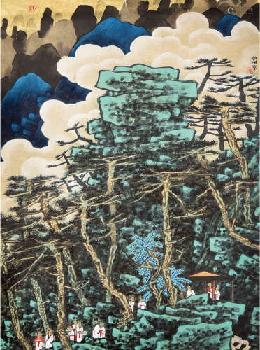 许俊（b.1960）游山图 设色纸本 软片