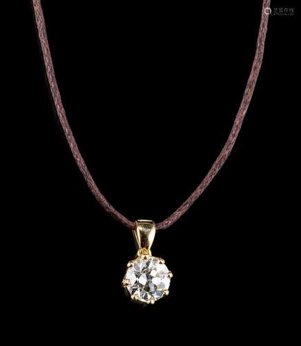 Pendentif retenant un diamant solitaire (env. 0,9 ct)