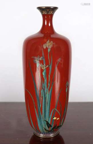 JAPANESE CLOISONNE ENAMELLED VASE