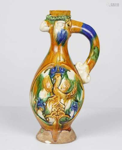 CHINESE SANCAI-GLAZED PHEONIX-HEADED EWER