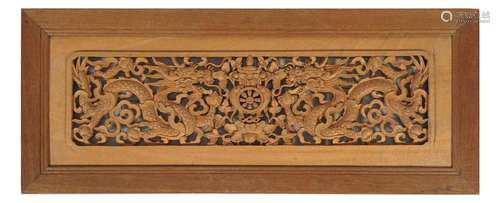 CHINESE CARVED WOODEN PANEL