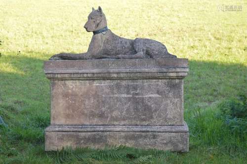 PAIR OF LARGE COMPOSITE STONE SCULPTURES