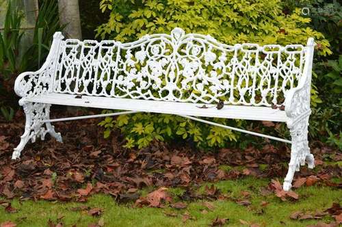 HEAVY CAST IRON FOUR-SEATER GARDEN BENCH