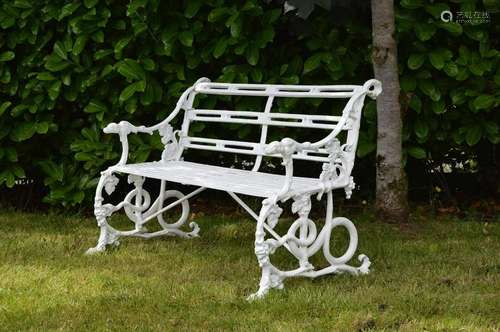 PAIR OF CAST IRON GARDEN SEATS