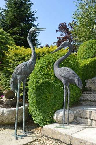 PAIR OF 19TH-CENTURY BRONZE GARDEN SCULPTURES