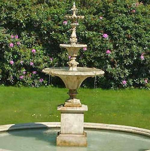 LARGE ITALIANATE STONE GARDEN FOUNTAIN