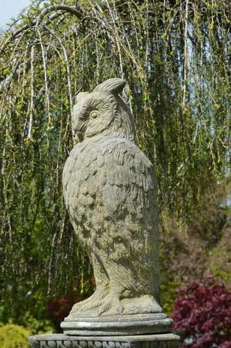 LARGE MOULDED STONE GARDEN SCULPTURE